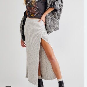 Free people better days sweater rib midi skirt